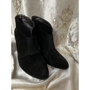 Adrienne Vittadini Black Suede Ankle Boots